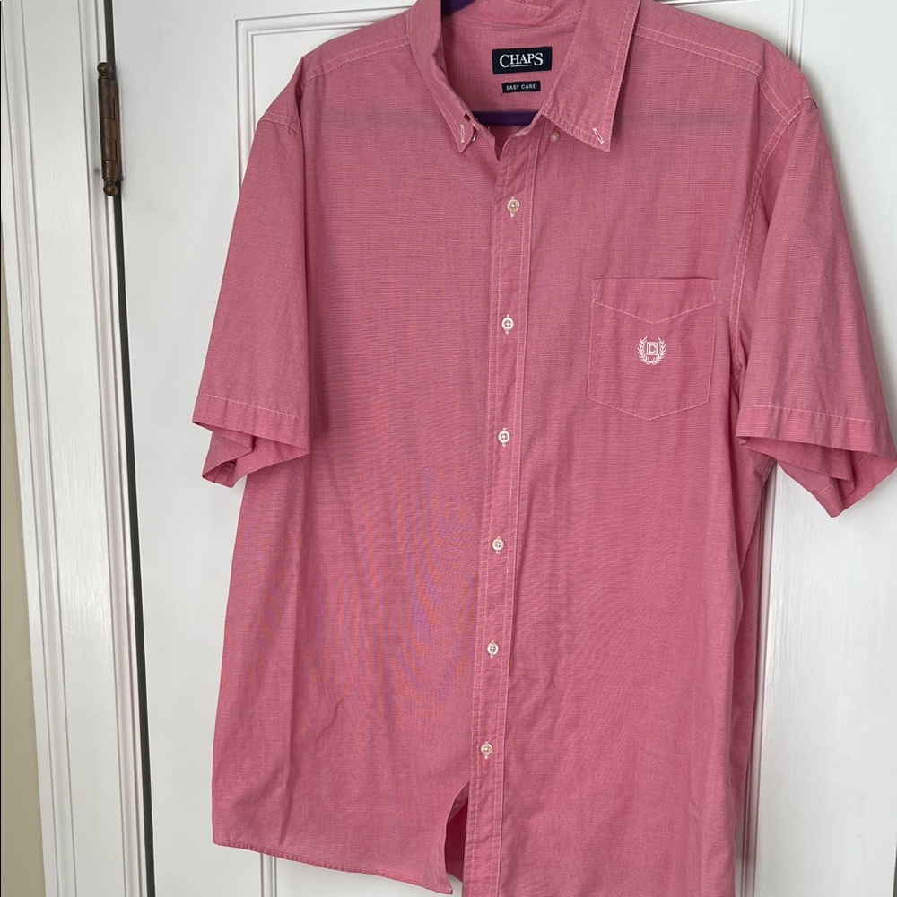 Chaps Men's Short-Sleeve Button-Down Shirt in Rose